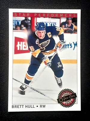 BRETT HULL 1992-93 OPC PREMIER STAR PERFORMERS 92-93 NO 21 NM+        52636 - Image 1 of 2