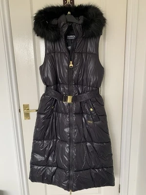 Barbour International Saskia Gilet Black Size 10 New With Tags Belt - Image 1 of 4