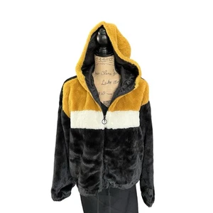Ellie & Kate Sz S Full Zip Jacket Hooded Fuzzy Cozy Cinch Hem Streetwear - Picture 1 of 11