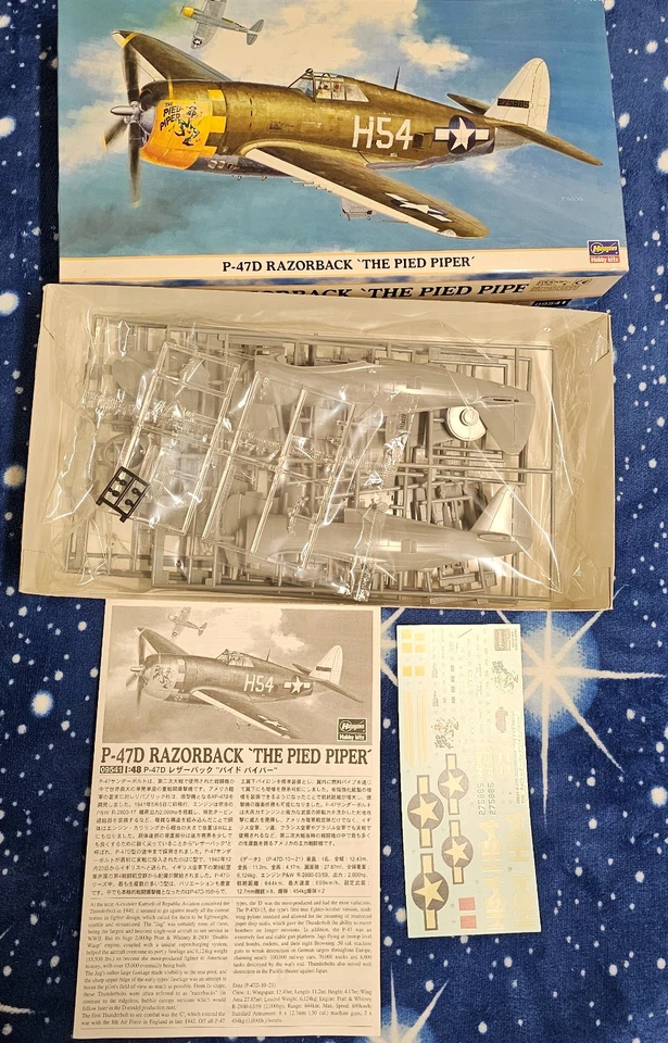 P-47 D RAZORBACK THE PIED PIPER RARO KIT HASEGAWA 1/48 WW2 USA FIGHTER - Immagine 1 di 1