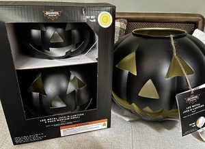 ALDI JACK-O-LANTERNs Juego De 3 PEQUEÑAS MEDIANAS GRANDES NEGRAS Metal CALABAZA Halloween - Imagen 1 de 2
