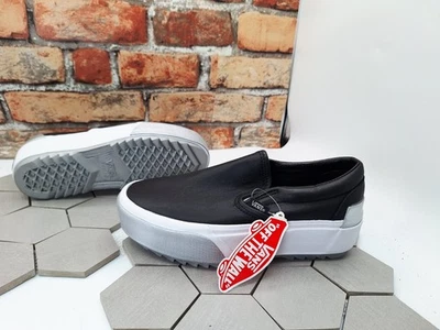 Zapatillas deportivas Vans Platform apiladas clásicas sin cordones negras blancas metálicas para mujer talla 6,5 Foto 1 de 4