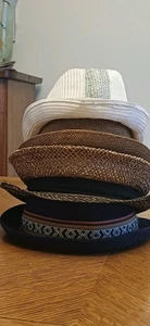 Five Vintage Mans Textured Trilby Hats, Various Colours. Sizes: 57-59 - Picture 1 of 13