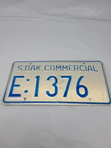 South Dakota Commercial License Plate E 1376 - EXPIRED 1990s - Picture 1 of 2