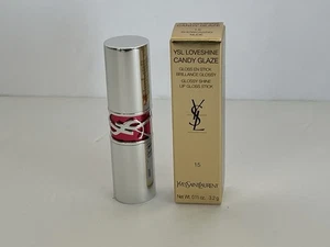 Rossetto YSL Yves Saint Laurent Loveshine Candy Glaze #15 nudo in mostra NUOVO - Foto 1 di 5