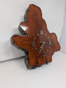 Vintage Clock Handmade Cypress Live Edge Wood Slab Slice Wall Rustic Retro - Picture 1 of 10