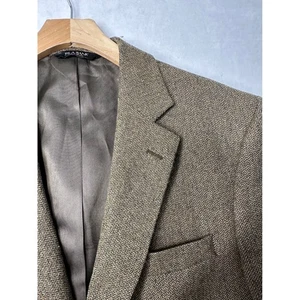 Jos A Bank Herringbone 100% Wool Blazer Sport Coat Men's 40S Brown Classic - Picture 1 of 7