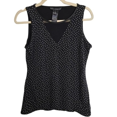 White House Black Market Blouse V-Neck Blouse Women S Black Polka Dot Blouse - Изображение 1 из 4