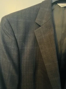 Pronto Uomo grau blau karierter Blazer "Platin" Herren 46R Sport Mantel karierte Jacke - Bild 1 von 9