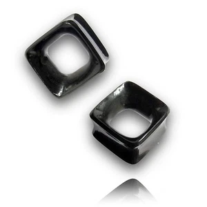 1 1/8 inch 30mm SQUARE ORGANIC HORN PLUGS TUNNELS - Picture 1 of 2