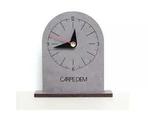 Carpe Diem Wooden Table Desk Clock Modern Art Home Decor Interior Gift - Crete1 - Picture 1 of 5