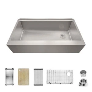 Sinber Workstation Kitchen Sink 36" Single Bowl Stainless Steel W/ Accessories - Picture 1 of 5