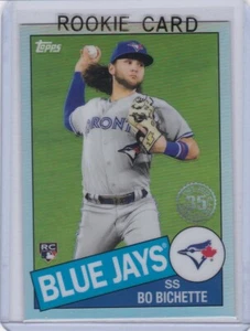 TARJETA DE NOVATO BO BICHETTE Toronto Blue Jay BÉISBOL RC Topps REFRACTOR 1985 Diseño - Imagen 1 de 2