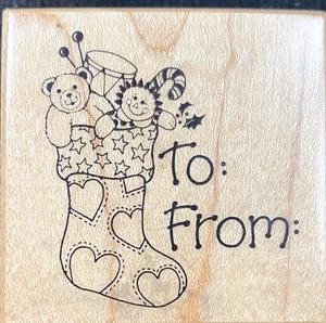 Para: De: Etiqueta de regalo estampillas de goma que elijas + Coloca el franqueo aquí sello - Imagen 1 de 29