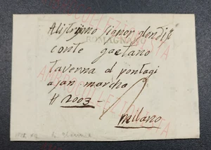 Prefilatelica Storia Postale Viaggiata Ghemme Romagnano Milano 1824 - Picture 1 of 3