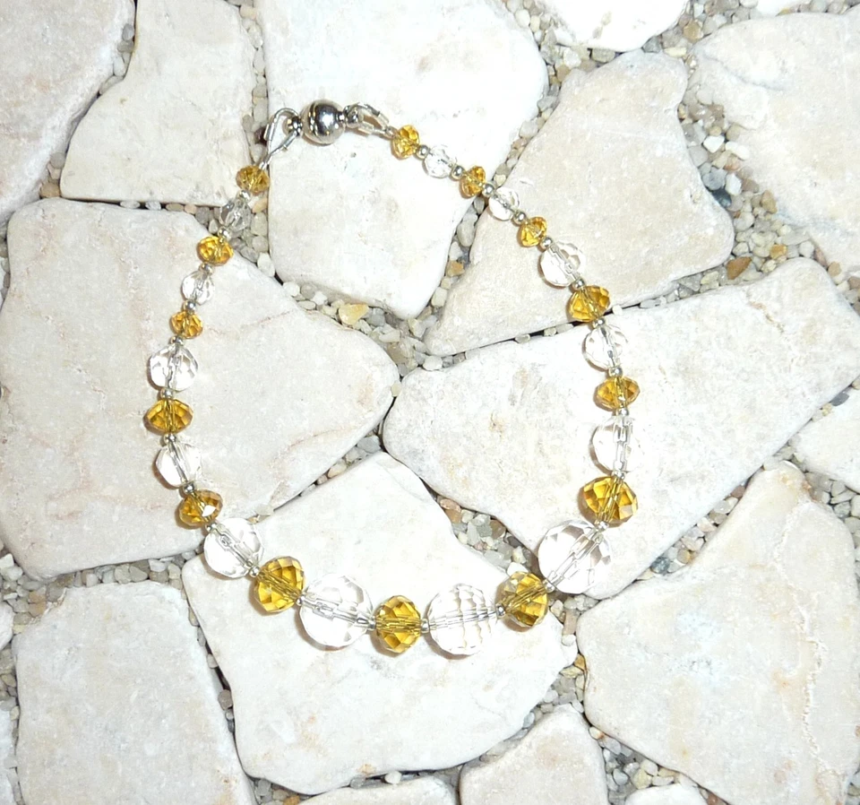 ★ DIY ★ Armband ★ bernstein & kristall ★ - Bild 1 von 1