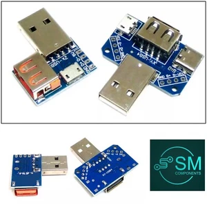 2PC Kit MICRO USB to DIP TYPE-C Adapter Female Connector PCB Converter Board - Picture 1 of 4