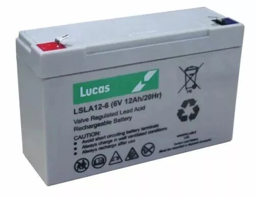 2 X Lucas 6V 12AH Rechargeable Battery Toy Car Electric Bike Peg Perego LSLA12-6 - Image 1 of 1