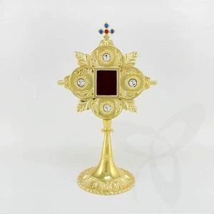 2684 reliquaire autel monstrueux pour église ou maison laiton pierre précieuse 25 cm - Photo 1 sur 1