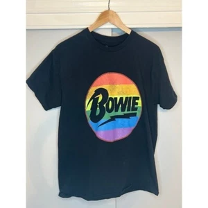 T-shirt Bowie band taglia grande arcobaleno - Foto 1 di 5