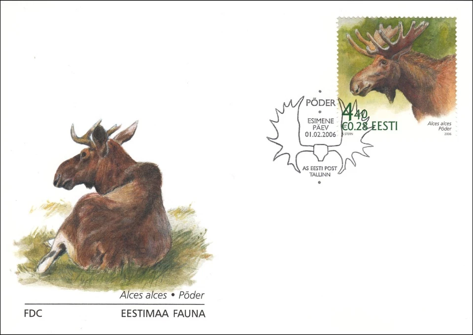 Moose Elk Rests Wildlife Estonia Estland Mint FDC 2006 - Image 1 of 1