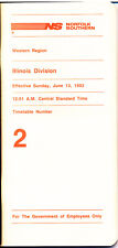 NORFOLK SOUTHERN ILLINOIS DIVISION EMPLOYEE TIMETABLE #2 JUNE 13, 1993 NEW