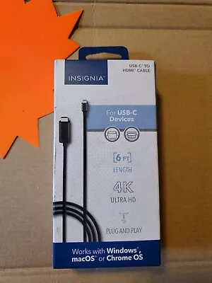 Insignia- 6' USB-C to HDMI Cable - Black NS-PC3CHD6 - Image 1 of 2