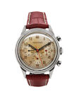 Movado Stainless Steel Chronograph Wristwatch c. 1950s 43mm Silver 22885