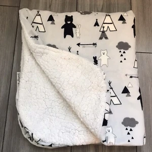 Blankets & Beyond Camping Bears Tee Pees Bunny Arrows Blanket Lovey - Picture 1 of 4