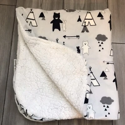 Blankets & Beyond Camping Bears Tee Pees Bunny Arrows Blanket Lovey - Image 1 of 4