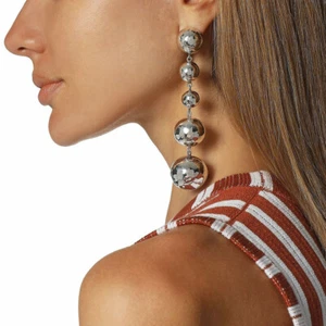IPPOLITA Classico Long Graduated Hammered Ball Drop Earrings in Sterling Silver - Picture 1 of 5