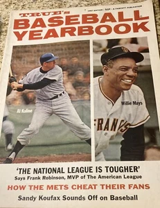 Anuario de béisbol True's 1967 con Willie Mays/Al Kaline/Sandy Koufax cubierta EX - Imagen 1 de 9