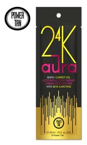 Power Tan 24K Aura Super Carrot Oil Bronzing Sunbed Tan Lotion Cream 20ml Pack - Picture 1 of 6
