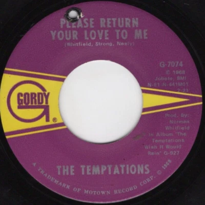 The Temptations – Please Return Your Love To Me 1968 Gordy R&B Soul EX - Image 1 of 2