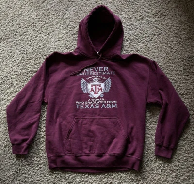 Texas A&M Aggies Sweatshirt Large WOMENS Hoodie  Maroon College Football - Image 1 of 4