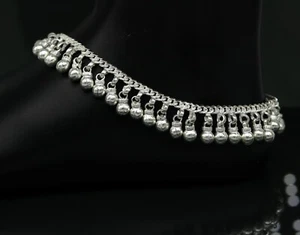 10.5" Long handmade sterling silver amazing noisy bells ankle bracelet ank218 - Picture 1 of 10