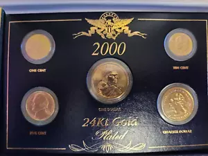 2000 USA 24 kt Gold Plated 5 Coin Set - Picture 1 of 6