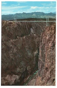 Royal Gorge Hängebrücke Colorado CO Vintage 1950er Chrom Postkarte nicht verschickt - Bild 1 von 11