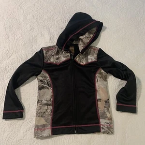 ROPER Girls L 10/12 Winter Camo Hunt Bonded Fleece Liner Zip-Up Hoodie - Picture 1 of 4