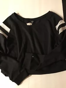 Rundhals Pullover Tanz Übung Freizeit Style Sweatshirt Gr. M - Schwarz & Weiß - Bild 1 von 3