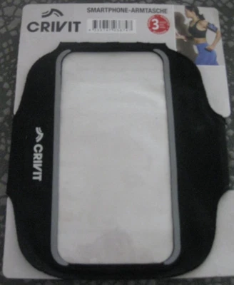 Smartphone-Armtasche "CRIVIT" schwarz Joggen Laufen Walken Klettverschluß - Bild 1 von 3
