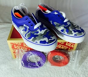 Size 13- VANS Era Primary Camo (blue) Shoes With 2 Extra Shoe Strings New In Box - Picture 1 of 8