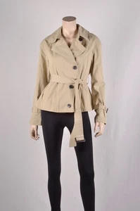 NWOT $168 Avec Les Filles Belted Cropped Trench Jacket in Khaki S - Picture 1 of 9