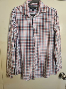Mizzen+Main Leeward Shirt Mens Medium Trim Fit Plaid Performance Stretch Button - Picture 1 of 7