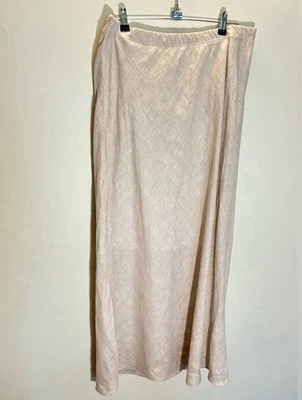 Maxi Falda Stella Carakasi 100% Cáñamo Beige Talla Grande Neutra Modesta Cintura Elástica Foto 1 de 4