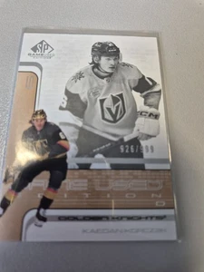 UD 2022.23 SP Game Used Edition Kaedan Korczak Vegas Golden Knights /999 # R-16 - Picture 1 of 2
