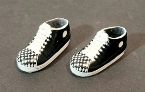 Barbie/ Ken Skater Shoes/Sneakers Black and White Checkered Vans Converse Style - Picture 1 of 6