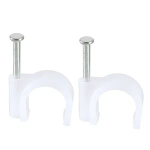 250stk. Wandmontage Koax Elektrisch Kabel Klipp Befestigung Sattel 14mm Weiß - Bild 1 von 3
