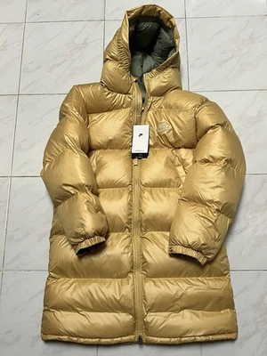 Jaqueta Parka de Inverno Infantil XL Nike Therma-FIT Repel Puffer com Capuz Dourada FD2842-723 - Imagem 1 de 2