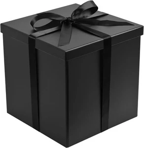 Gift Box, 9×9×9inches Black Boxes with Lids for Presents, Square - Picture 1 of 8